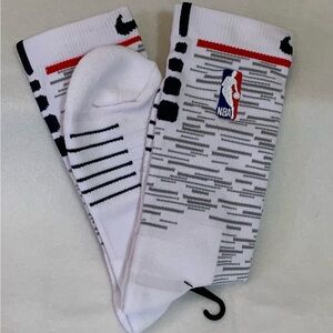 NBA White and Black Athletic Socks with Dynamic Design